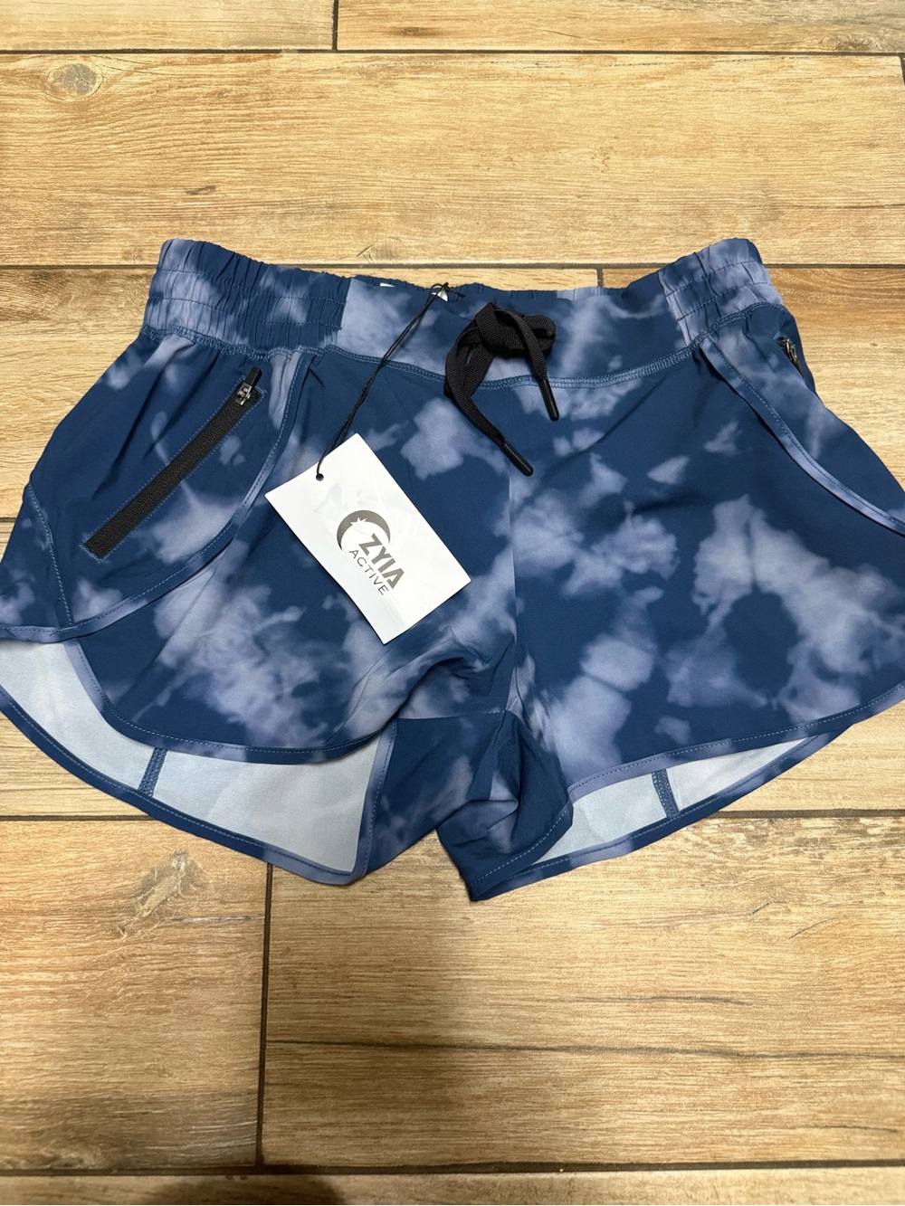 ZYIA Navy Tie-Dye Athletic Shorts